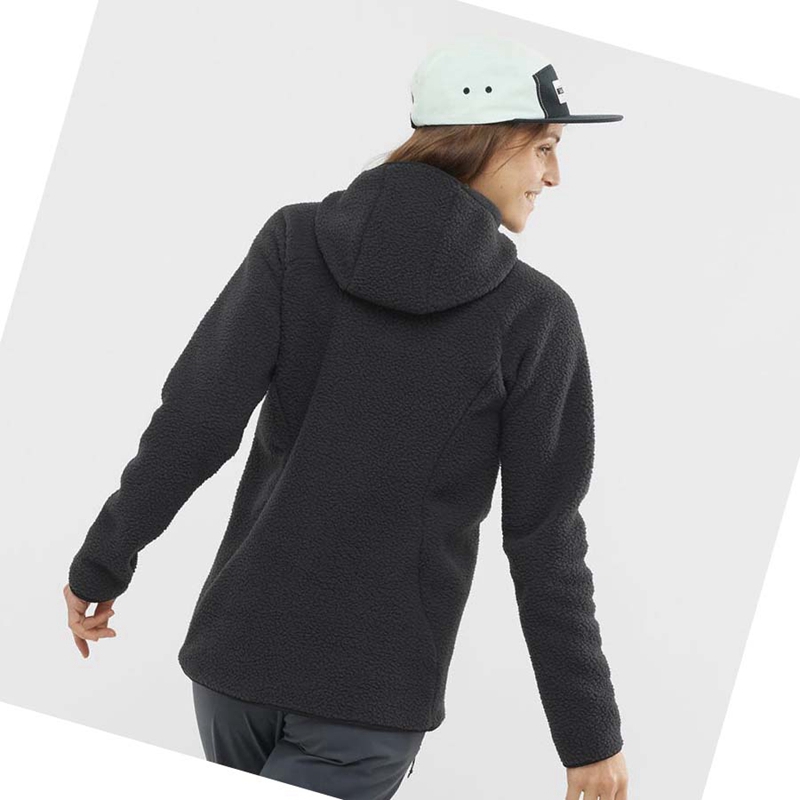 Black Salomon OUTLINE WARM TEDDY Women's Hoodie | WQZLXCA-30