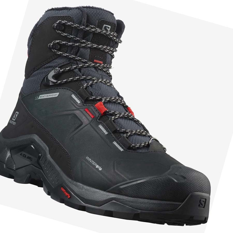 Black Salomon QUEST WINTER THINSULATE™ CLIMASALOMON™ WATERPROOF Men's Winter Boots | HBDNLZO-84