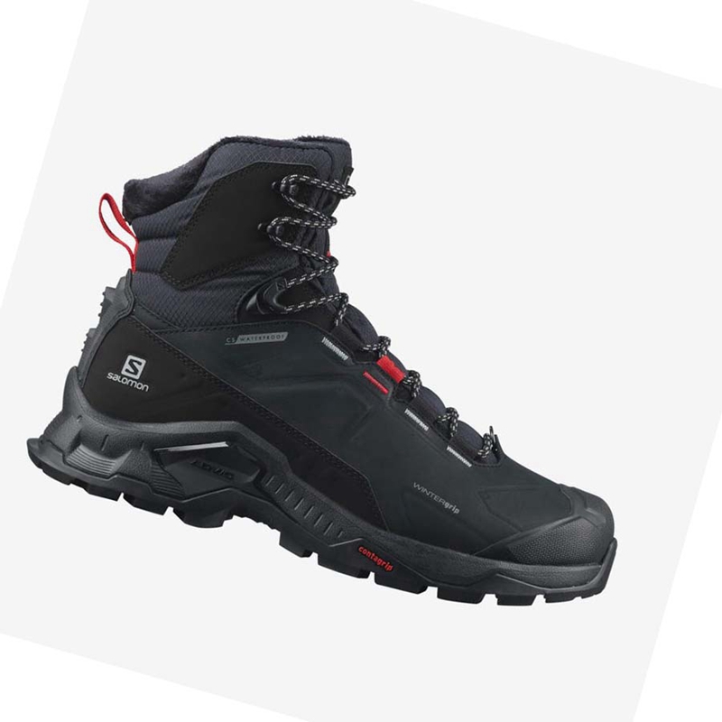 Black Salomon QUEST WINTER THINSULATE™ CLIMASALOMON™ WATERPROOF Men\'s Winter Boots | HBDNLZO-84