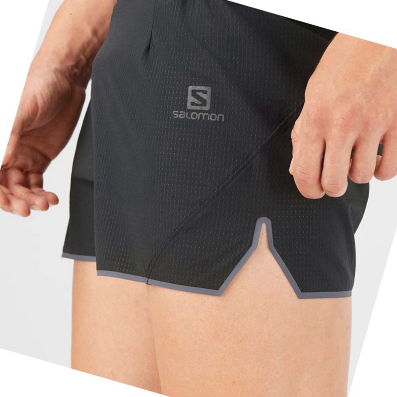 Black Salomon SENSE AERO 3'' Men's Shorts | KSBXILW-34