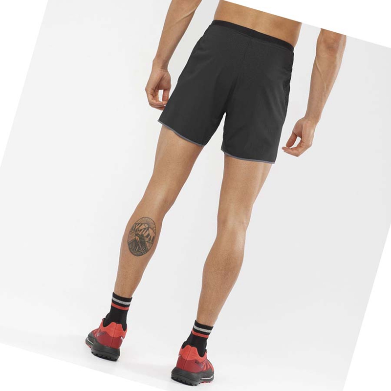 Black Salomon SENSE AERO 5'' Men's Shorts | OWJTEQF-67