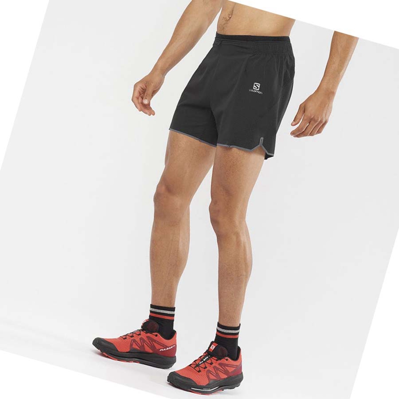 Black Salomon SENSE AERO 5'' Men's Shorts | OWJTEQF-67