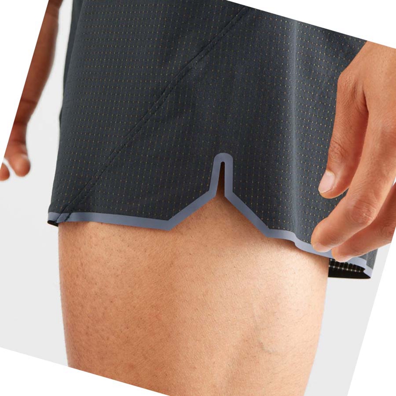 Black Salomon SENSE AERO 5'' Men's Shorts | OWJTEQF-67