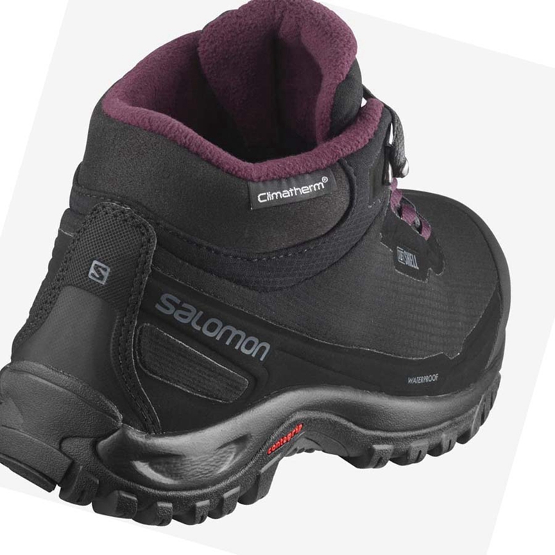 Black Salomon SHELTER CLIMASALOMON™ WATERPROOF Women's Winter Boots | ZUNEYLC-31