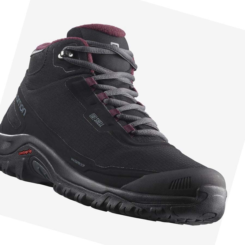 Black Salomon SHELTER CLIMASALOMON™ WATERPROOF Women's Winter Boots | ZUNEYLC-31