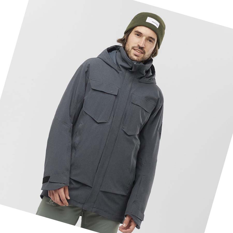 Black Salomon STANCE CARGO Men's Ski Jackets | SYGFHID-53