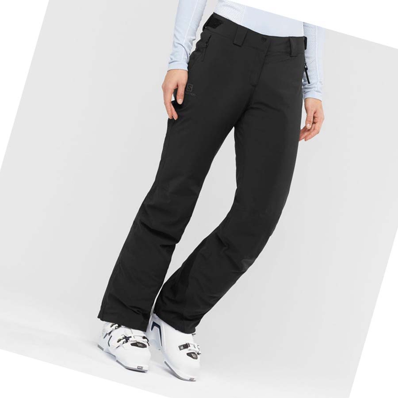 Black Salomon THE BRILLIANT Women's Ski Pants | BVPTFOL-84