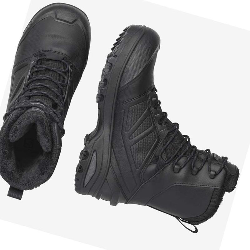 Black Salomon TOUNDRA FORCES CLIMASALOMON™ WATERPROOF Men's Boots | JNLXKYS-58