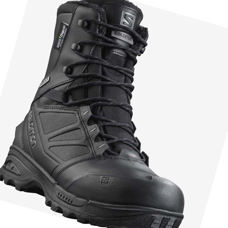 Black Salomon TOUNDRA FORCES CLIMASALOMON™ WATERPROOF Men's Boots | JNLXKYS-58