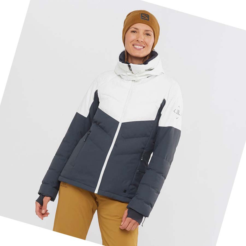 Black / White Salomon NEW PREVAIL Women's Ski Jackets | SHCKYIT-58