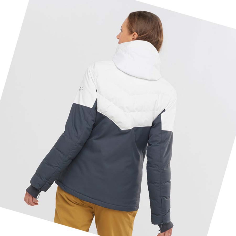 Black / White Salomon NEW PREVAIL Women's Ski Jackets | SHCKYIT-58