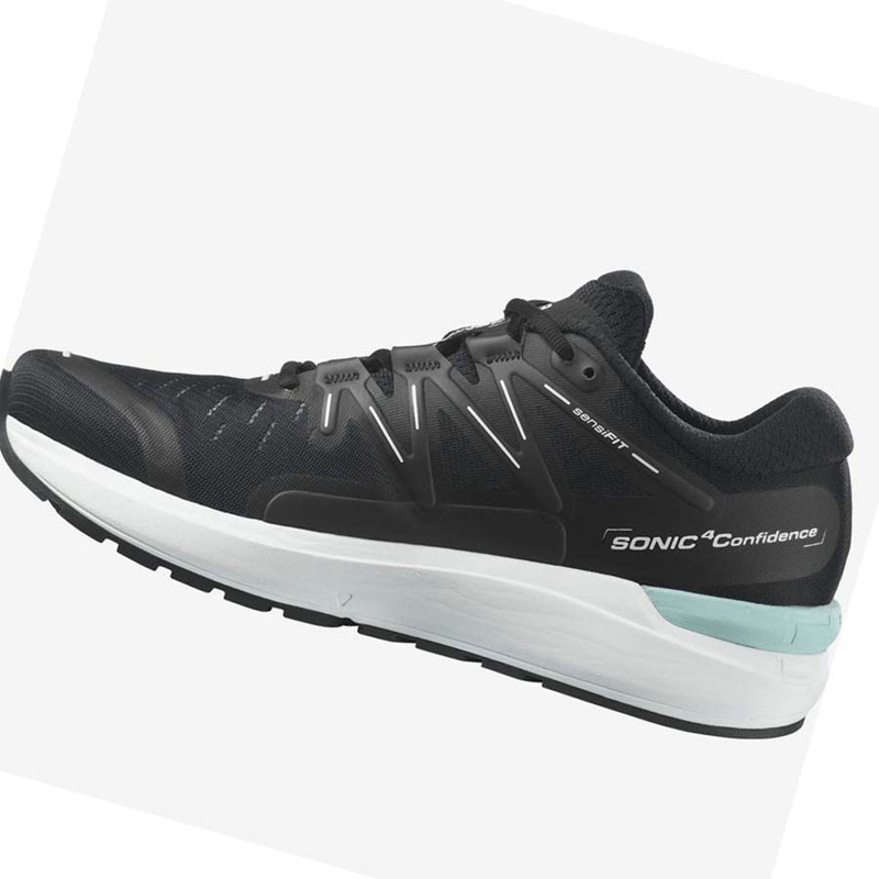 Black / White Salomon SONIC 4 Confidence Men's Running Shoes | EHJPGSW-27