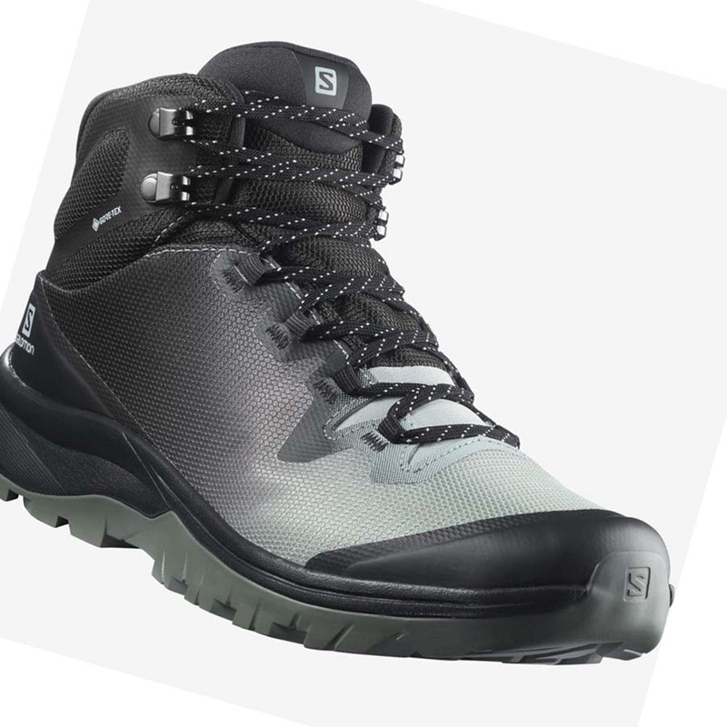 Black / White Salomon WoVAYA MID GORE-TEX Women's Hiking Shoes | ORENSWY-27