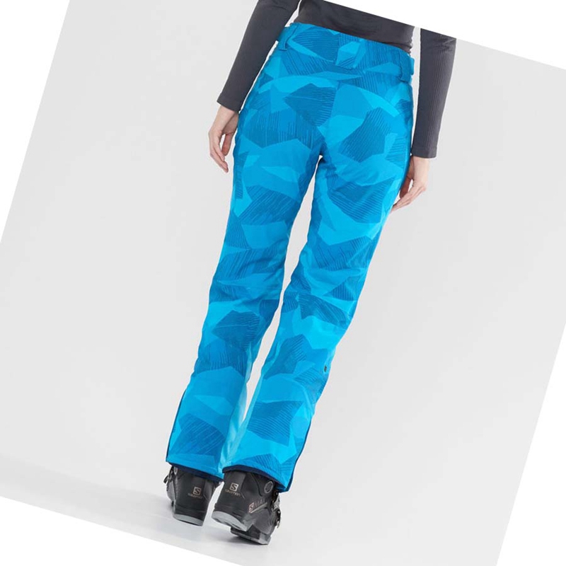 Blue / Black Salomon THE BRILLIANT Women's Ski Pants | FTWYRAG-70