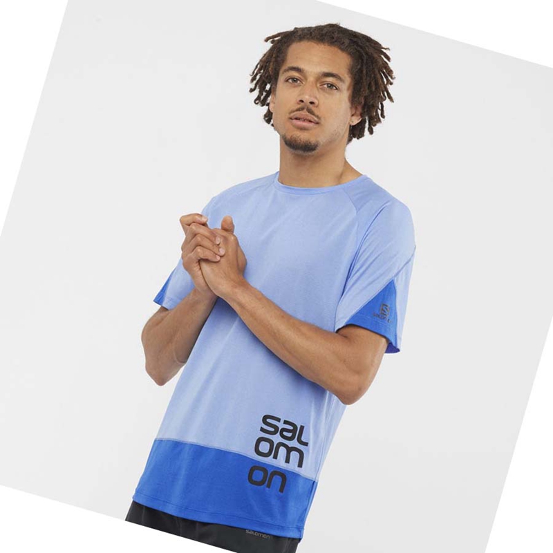 Blue Salomon CROSS RUN GRAPHIC Men's T Shirts | XJUTVIF-63