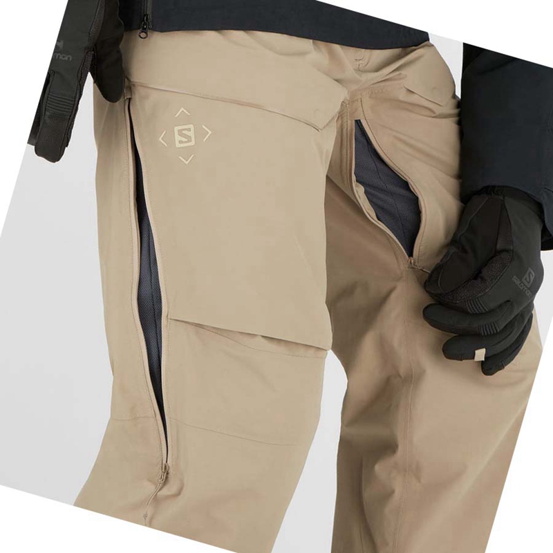 Brown Salomon GRAVITY GORE-TEX Men's Ski Pants | IKMNUTH-83