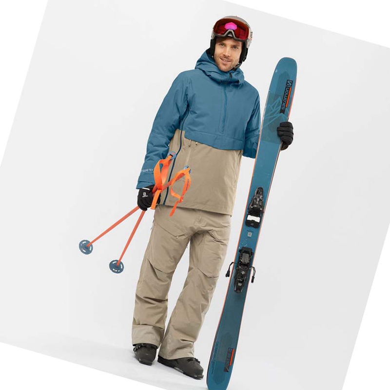 Brown Salomon GRAVITY GORE-TEX Men's Ski Pants | IKMNUTH-83