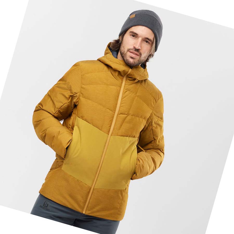 Brown Salomon SNOWSHELTER Men's Ski Jackets | QZMOVCK-78