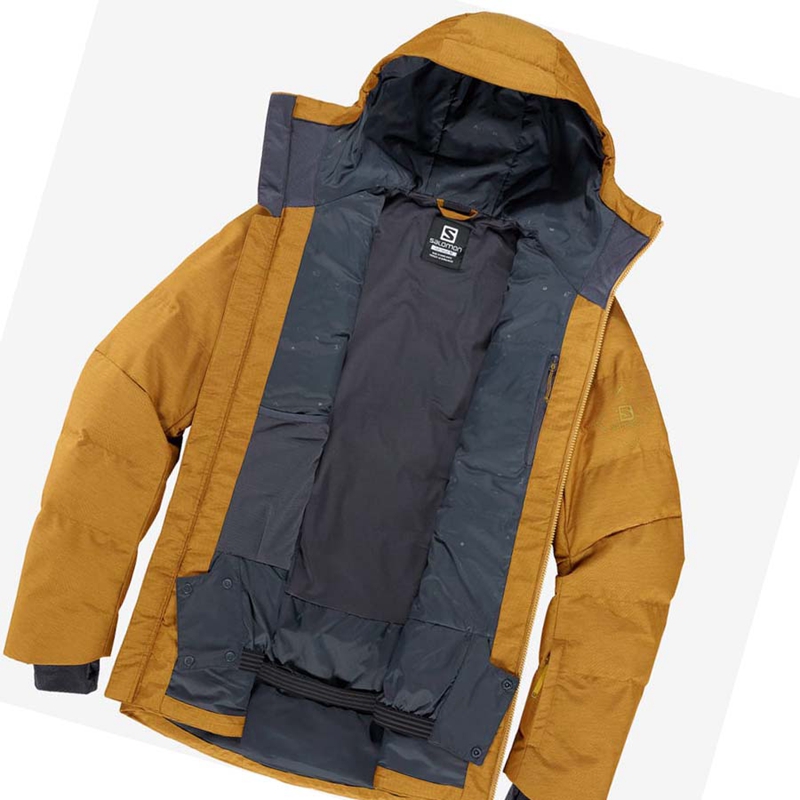 Brown Salomon SNOWSHELTER Men's Ski Jackets | QZMOVCK-78