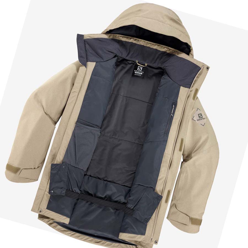 Brown Salomon STANCE CARGO Men's Ski Jackets | ORBTEQL-13