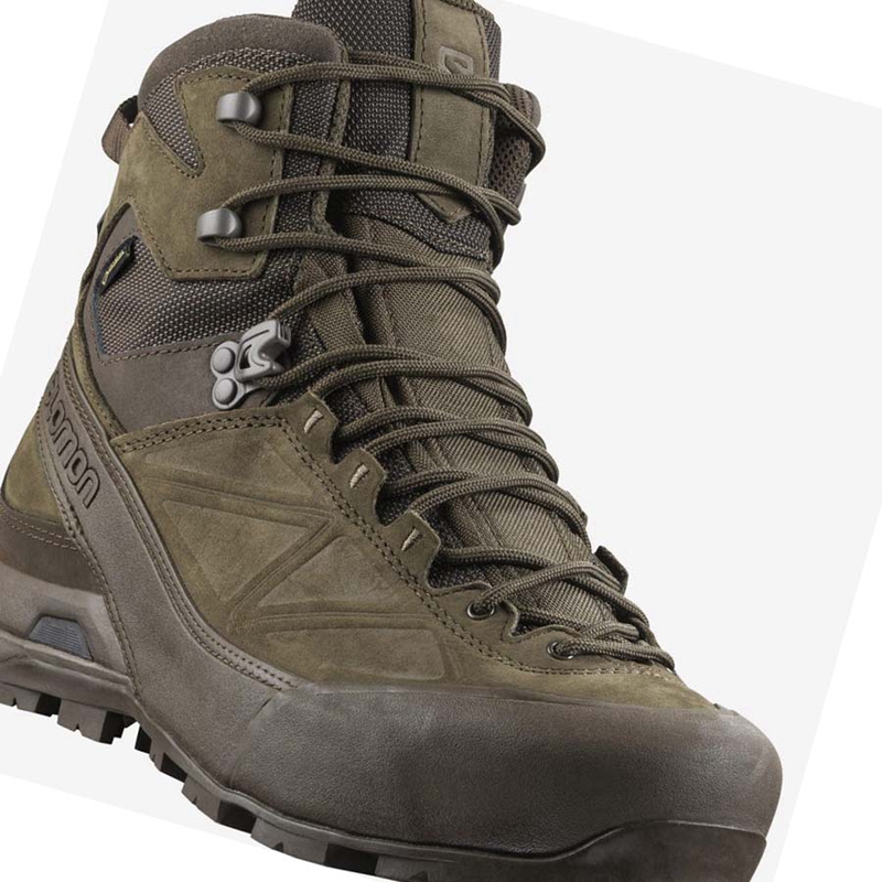 Brown Salomon X ALP GORE-TEX FORCES Men's Boots | JDZSIVQ-78