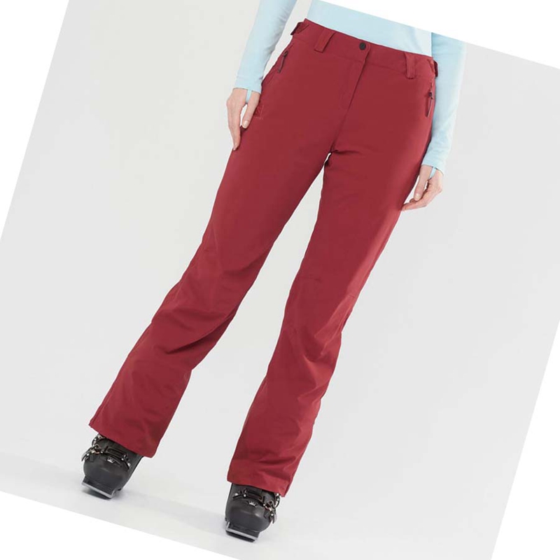 Burgundy Salomon THE BRILLIANT Women's Ski Pants | DIRYMXO-10