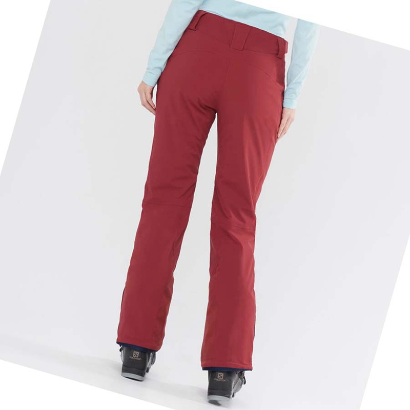 Burgundy Salomon THE BRILLIANT Women's Ski Pants | DIRYMXO-10