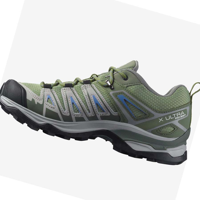 Green / Grey Salomon WoX ULTRA PIONEER Women's Hiking Shoes | EURWYKH-39