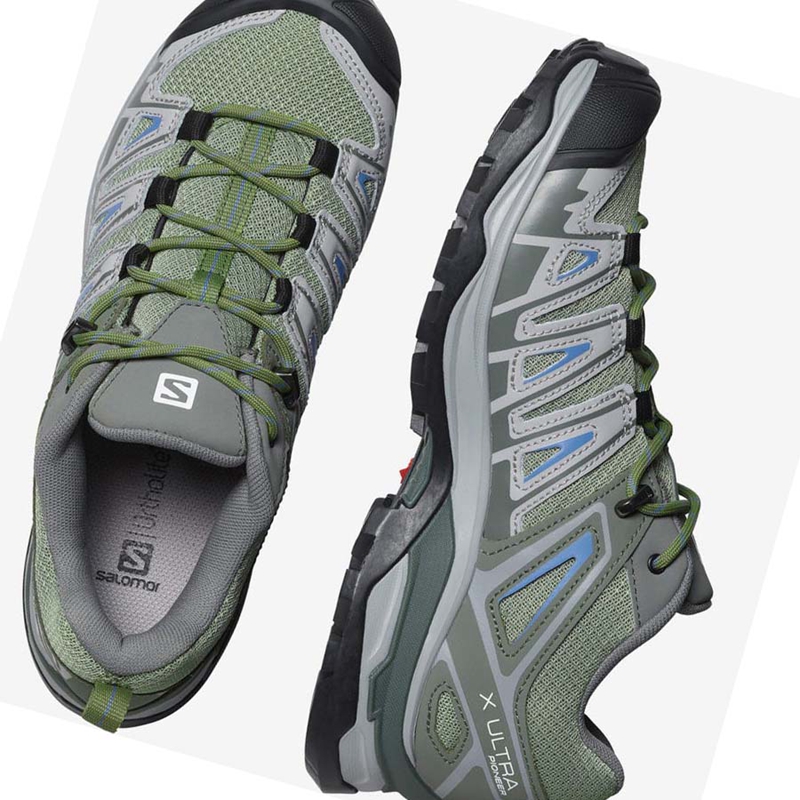 Green / Grey Salomon WoX ULTRA PIONEER Women's Hiking Shoes | EURWYKH-39