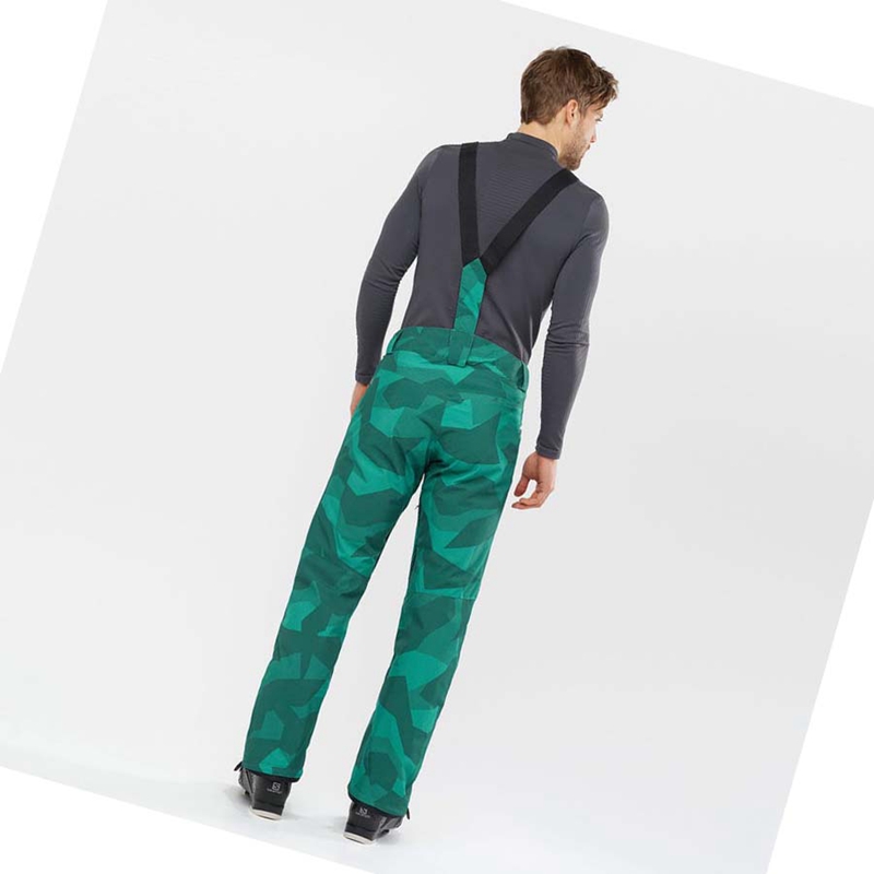 Green Salomon EDGE Men's Ski Pants | ZLYRHXT-60