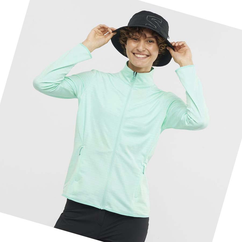 Green Salomon ESSENTIAL LIGHTWARM Women's Hoodie | RCMJBNT-97