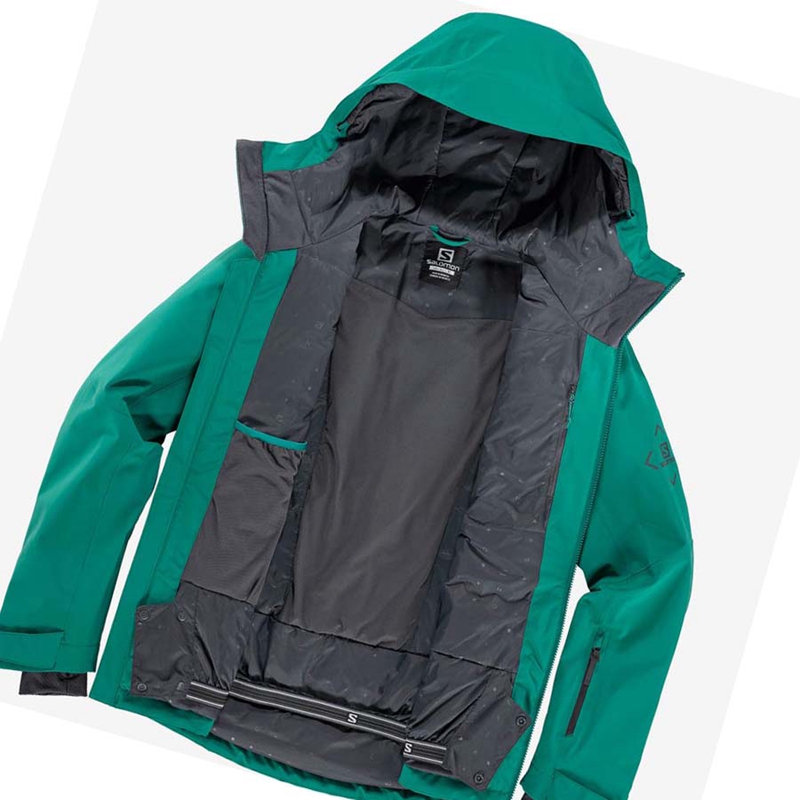 Green Salomon HIGHLAND Ski Men's Ski Jackets | RTMPIAY-08