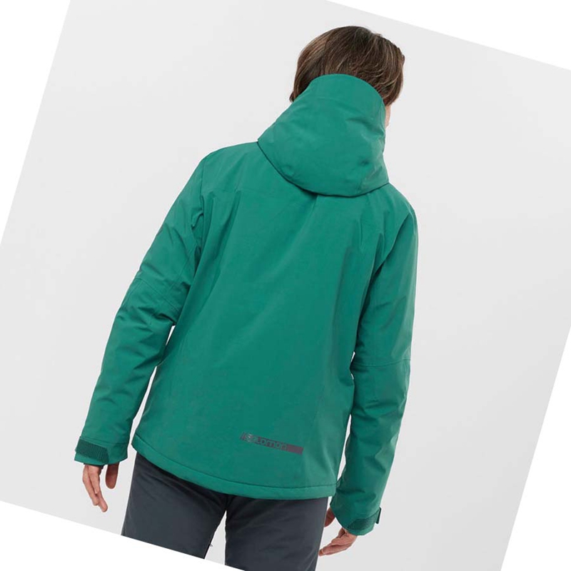 Green Salomon HIGHLAND Ski Men's Ski Jackets | RTMPIAY-08