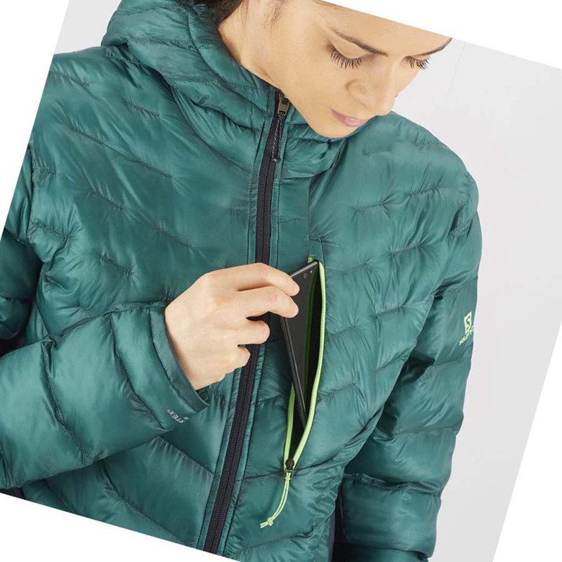 Green Salomon OUTPEAK PRIMALOFT INSULATED Women's Jackets | ONKDXIJ-57