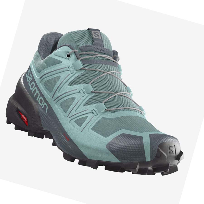 Green Salomon SPEEDCROSS 5 Women's Trail Running Shoes | QPVSYZN-60