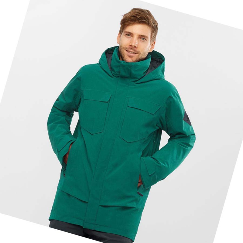 Green Salomon STANCE CARGO Men's Ski Jackets | BNIVOJU-80