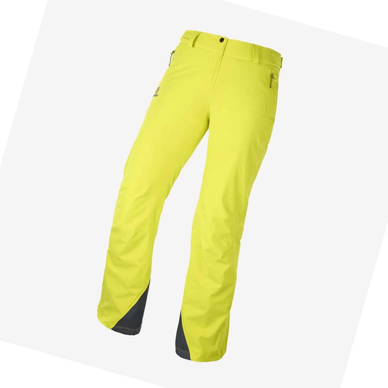 Green Salomon THE BRILLIANT Women\'s Ski Pants | DWFVTMQ-19