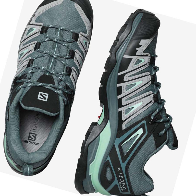 Green Salomon WoX ULTRA PIONEER CLIMASALOMON™ WATERPROOF Women's Hiking Shoes | BUIOVJM-60