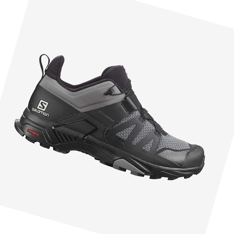 Grey / Black Salomon X ULTRA 4 Men\'s Hiking Shoes | KBHZATY-81