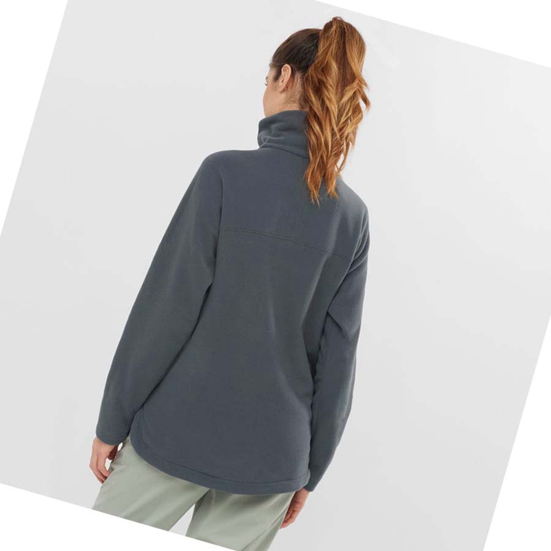 Grey  Salomon ESSENTIAL COSY FLEECE Women's Hoodie | LUCVSYX-50