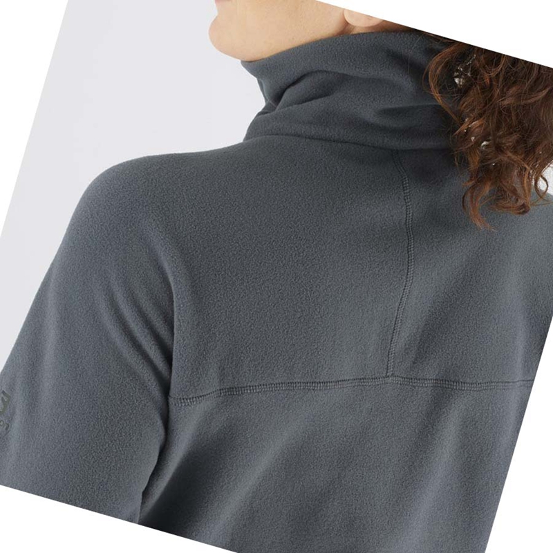 Grey  Salomon ESSENTIAL COSY FLEECE Women's Hoodie | LUCVSYX-50