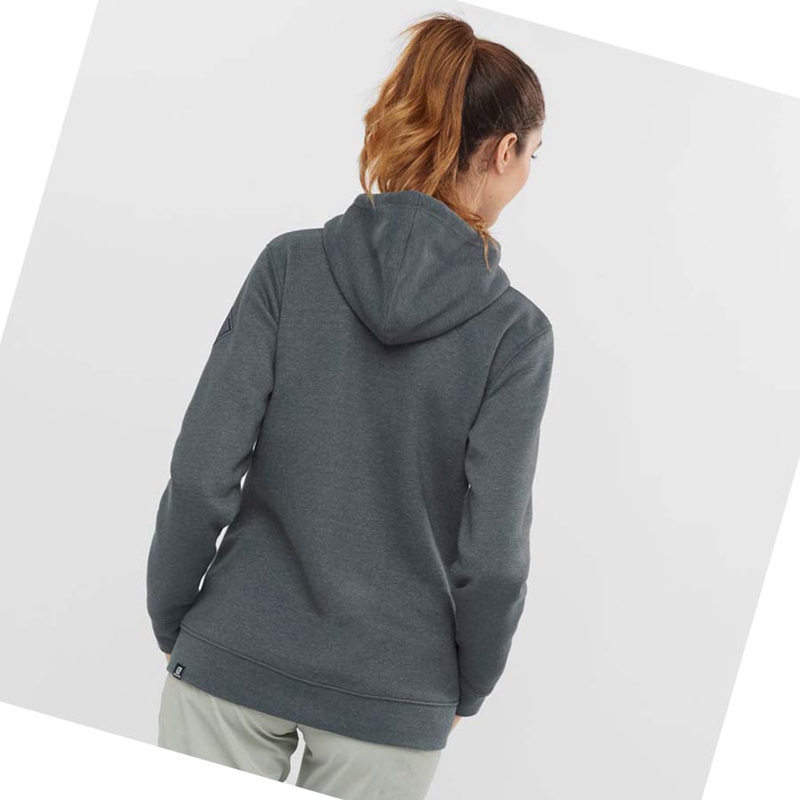 Grey  Salomon ESSENTIAL WARM SALOMON Women's Hoodie | TVNGBRP-89