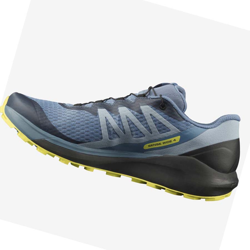 Grey  Salomon SENSE RIDE 4 Men's Trail Running Shoes | ELMCIBH-90