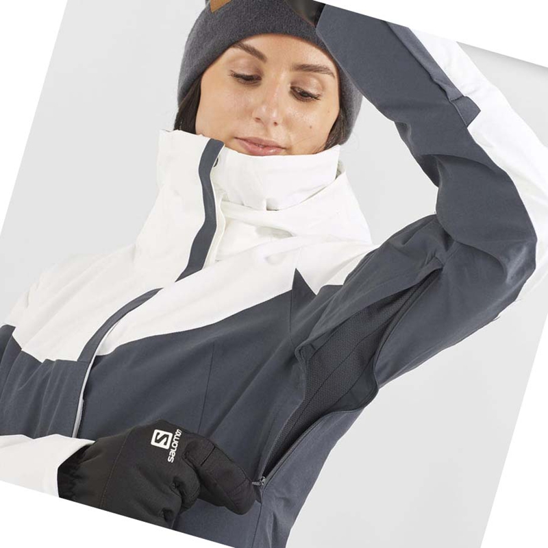 Grey  Salomon SPEED Women's Ski Jackets | JQXCIEK-36