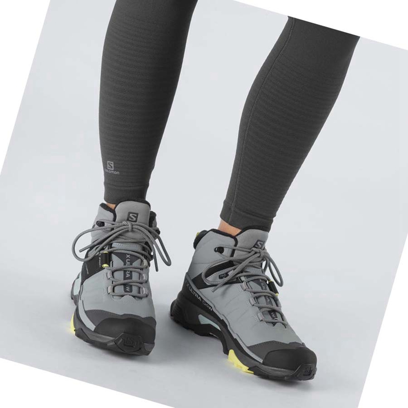 Grey  Salomon X ULTRA 4 MID WINTER THINSULATE™ CLIMASALOMON™ Women's Winter Boots | HQZYWET-65