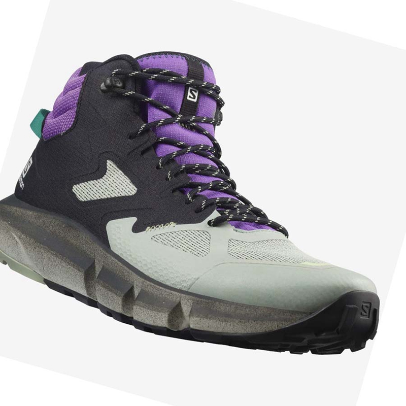 Mint / Purple  Salomon PREDICT HIKE MID GORE-TEX Men's Hiking Shoes | KAYQWVE-10