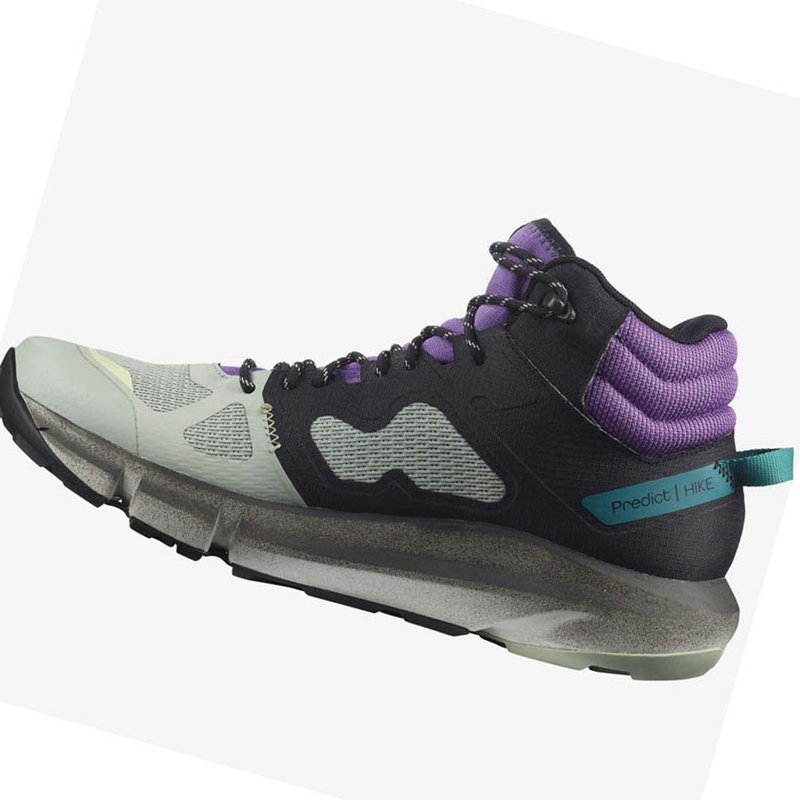 Mint / Purple  Salomon PREDICT HIKE MID GORE-TEX Men's Hiking Shoes | KAYQWVE-10