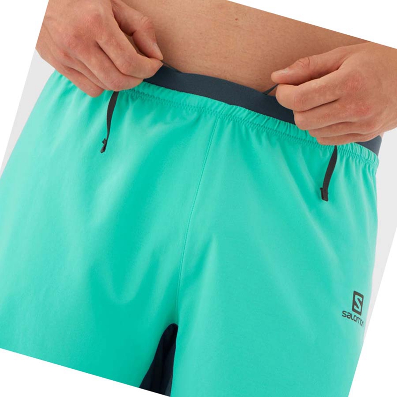 Mint Salomon CROSS 7'' NO LINER Men's Shorts | IOTHXDK-70