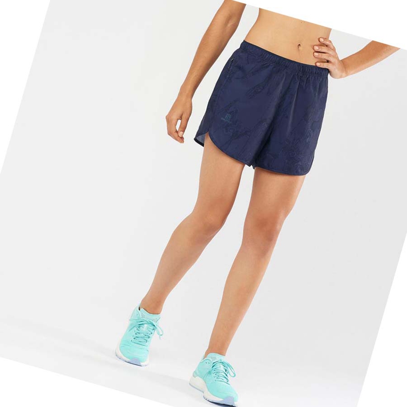 Navy Salomon AGILE Women's Shorts | SZABYPF-85