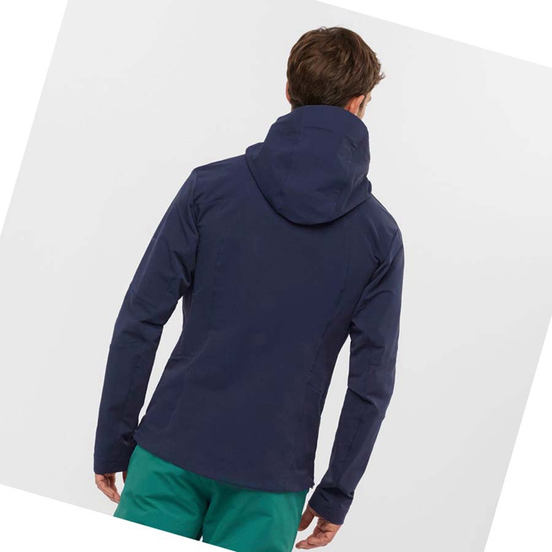 Navy Salomon OUTPEAK SOFTSHELL Men's Jackets | HRCLSZK-75